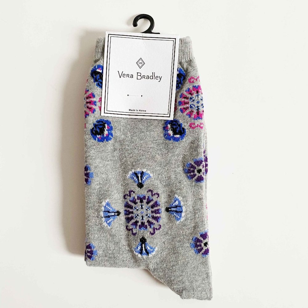 Vera Bradley Socks in Briar Medallions Grey Heather